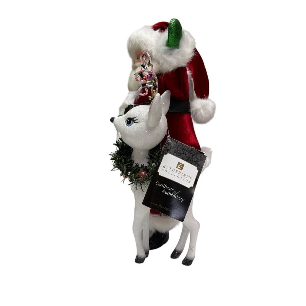 Katherine's Collection Mistletoe Santa with Reindeer Christmas Decorative Figure - Picture 4 of 9
